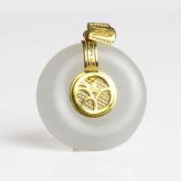 老山玉器 新疆和田玉石玉器 羊脂玉挂件金镶玉圆满 挂件 时尚P0007492
