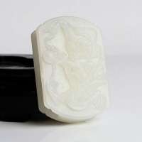 老山玉器 新疆和田玉石玉器 羊脂白玉腰扣龙P0014645