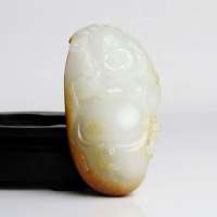老山玉器 新疆和田玉石玉器 羊脂白玉籽料把件佛P0014682