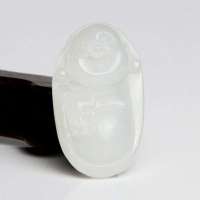 老山玉器 新疆和田玉石玉器 羊脂白玉挂件佛 福寿P0014000