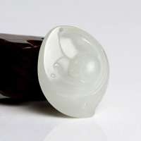 老山玉器 新疆和田玉石玉器 [李俊杰]和田羊脂白玉籽料挂件莲P0014522