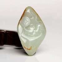 老山玉器 新疆和田玉石玉器 青白玉籽料挂件代代数钱P0014688