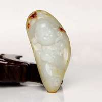 老山玉器 新疆和田玉石玉器 白玉籽料挂件佛P0014849