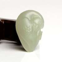 老山玉器 新疆和田玉石玉器 和田玉青玉鹅如意挂件P0012023