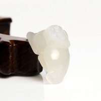 老山玉器 新疆和田玉石玉器 和田玉白玉挂件瑞兽P0013540