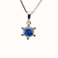 赛恩之光CYAN LUSTRE18K金镶蓝宝石吊坠NJ-019