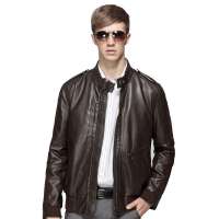 HODO红豆相思鸟男装商务休闲立领直筒夹克外套HDXJ13511(Y33深咖170/88A)