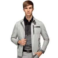 HODO红豆相思鸟男装商务休闲立领修身夹克外套HDXJ13508(S03浅灰180/96A)
