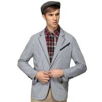 HODO红豆相思鸟男装翻领时尚格子单排扣夹克外套HDXJ13502(S05黑白格165/84A)