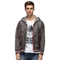 HODO红豆相思鸟男装时尚连帽正反两穿夹克外套HDXJ13510(S03灰色185/100A)
