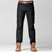 HODO红豆男装商务休闲直筒中腰牛仔裤HKB7485(S5黑色34)