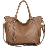 金狐狸FOXER时尚女士牛皮手提包909005F1T驼色