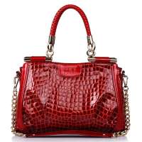 金狐狸FOXER潮流时尚女式手提链条包939001F1C红色