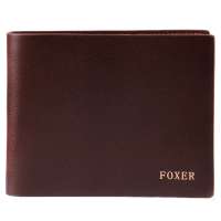 金狐狸FOXER时尚男士横款钱包309011F4B啡色