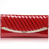 金狐狸FOXER多卡位实用女士三折长票夹209014F8C红色