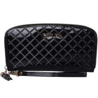 金狐狸FOXER格纹晚宴化妆包239001F4A黑色