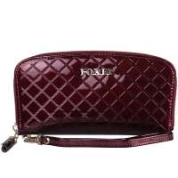 金狐狸FOXER格纹晚宴化妆包239001F4R紫色