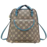 Crocodile/鳄鱼恤 新款时尚大方学院风双肩包女士包 12227026-09卡其色