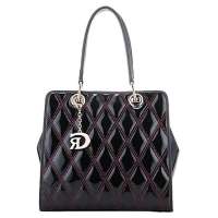 Crocodile/鳄鱼恤 新款 女士单肩包时尚百搭牛皮 女包 韩版手提包包 12213051-01黑色