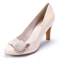 ST&SAT星期六春季新款百搭牛漆皮/羊京中跟舒适女装皮鞋SS21D1010646米白34