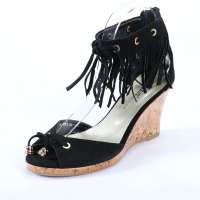 ST&SAT星期六夏季新款百搭羊皮中跟舒适女装皮凉鞋SSA2SF903914黑色34