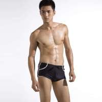 23MEN爱杉士男士时尚高弹泳裤平角裤黑色(XL)YKT03