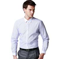 杉杉FIRS 男装时尚商务长袖衬衫TCTB0293(白底蓝细条/40)