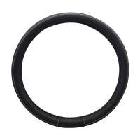 RZM 全皮革汽车 方向盘套 把套 黑色 中号(特级环保内圈)