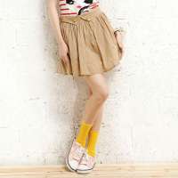 艾夫斯 女装帅气英伦学院风纯棉百褶裙短裙21122229006(卡其/XS)