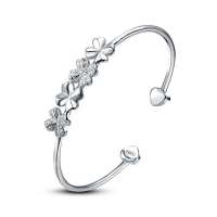 唯一(Winy) 925纯银手镯 幸运四叶草 S925纯银手镯 送精美包装 037SZ4