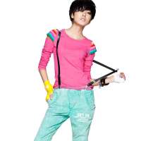 七格格 女装OTHERMIX秋季长袖打底T恤女肩部彩虹22A12109(长袖玫红色/XL)