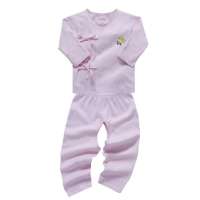 子雅贝贝棉毛无缝拼接偏衫胸印粉59