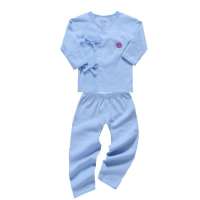 子雅贝贝棉毛无缝拼接偏衫胸印蓝52