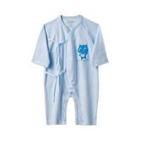 子雅贝贝60支精梳连体爬服蓝66