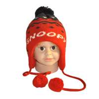 史努比针织帽SJ1205大红/藏青(均码)