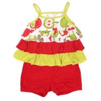 凡爱宝贝婴童大苹果吊带裙套FDBFA3233大红/66