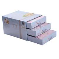 香港亿婴儿纯棉婴儿礼盒豪华版三层抽屉婴儿服饰礼盒615粉色/均码