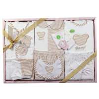 宝艺10件套宝宝服饰婴儿服饰大礼包1826卡其色/均码