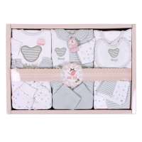 宝艺10件套宝宝服饰婴儿服饰大礼包1826灰色加厚款/均码