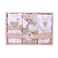 宝艺10件套宝宝服饰婴儿服饰大礼包1826卡其色加厚款/均码