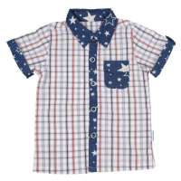 路西米儿格仔衬衫22182浅蓝/110