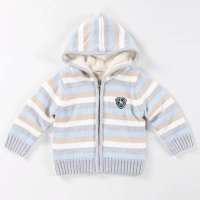 皇家宝贝男童连帽开襟毛衣27237204橄榄绿80