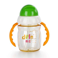 蒂乐PES吸管杯带手柄学饮杯儿童水杯宝宝饮水杯婴儿喝水杯训练杯 DL1208