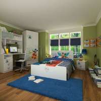 迪士尼酷漫居儿童家具米奇大冒险四件套1米5床/床头柜/2门衣柜/书桌