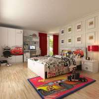 迪士尼酷漫居儿童家具汽车风暴五件套1米5床/床头柜/3门衣柜/书桌/上架