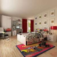 迪士尼酷漫居儿童家具汽车风暴五件套1米5床/床头柜/2门衣柜/书桌/上架