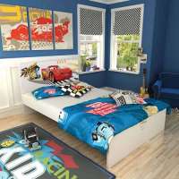 迪士尼酷漫居儿童家具麦坤卡丁车1米2单人床