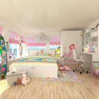 迪士尼酷漫居儿童家具公主俏佳人五件套1米5床/床头柜/3门衣柜/书桌/上架