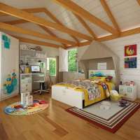 迪士尼酷漫居儿童家具维尼旅行家四件套1米2床/床头柜/2门衣柜/书桌