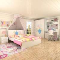 迪士尼酷漫居儿童家具公主童画梦五件套1米2床/床头柜/3门衣柜/书桌/上架